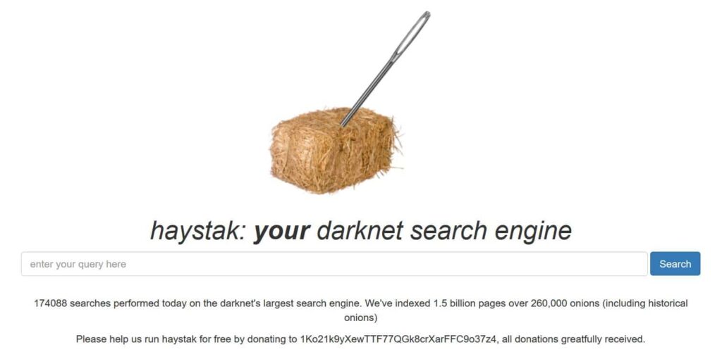 Haystak dark web search engine